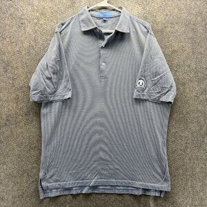 Fairway & Greene Pureformance Polo Shirt Mens Large Blue Stripe BallenIsles Golf